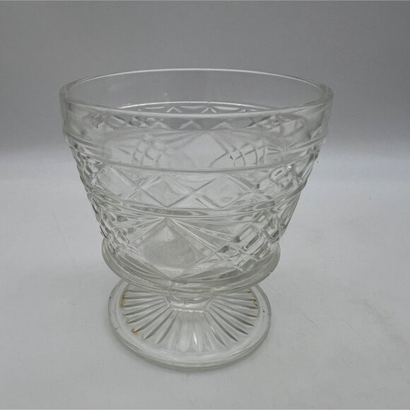 Vintage Hazel Atlas Big Top Peanut Butter Sherbet Glasses Set Of 2 Pressed Glass - Picture 4 of 6